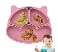 Piatto a ventosa per neonati, a forma di orso, per neonati e bambini a partire dai 6 mesi, accessorio per svezzamento a LED