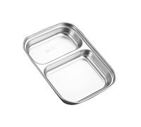 Piatto Acciaio Inossidabile con Scomparti per Controllo Porzioni per Pranzi Ufficio Picnic e Feste Design Antimiscela per Mantenere Freschi