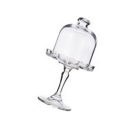 Piatto alto per spuntini in vetro trasparente con coperchio a cupola per festa di compleanno pomeriggio e cibo decorativo che serve dessert europeo Servingware