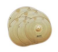 Piatto Basso Volume Golden Mute Cymbal Set 5 Pezzi Da 14"Hi Hats+18"Crash+18"China+20"Ride For Practice Accessori per strumenti a percussione