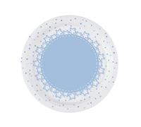 Piatto carta 18 cm - 8 pezzi - baby stelle azzurro