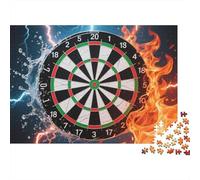Piatto con bersaglio per freccette Puzzle Per Adulti 38x26cm/1000pcs,Giochi Di Sfida Schizzi e fiamme, croci di fulmini
