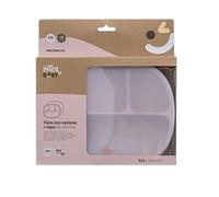 Piatto con coperchio in silicone rosa per bambini