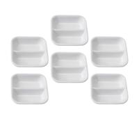 Piatto Condimento Ceramico Bianco a Due Scomparti, Design Giapponese | Superficie Lucida e Liscia, Base Stabile e Antiscivolo, per Salsa, Sale, Sushi e Tavola Domestica