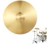 Piatto crash da 16" per tamburo, materiale in ottone con texture concentrica, finitura dorata, foro centrale per una facile installazione, accessorio percussioni per batteria standard