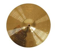 Piatto crash da 35,5 cm per batteria, 35,5 cm, piatto in acciaio inox dorato, finitura liscia, tono chiaro, montaggio facile, adatto a tutti i livelli