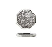 Piatto da bistecca occidentale in ceramica squisita con sollievo dalla personalità semplice per uso domestico con vento nordico -Piastra ottagonale da 6 pollici-argento