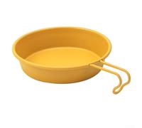 Piatto da campeggio in acciaio inox con manico, ideale per tutti gli incontri all'aperto (giallo)