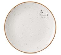 Piatto da dessert piccolo per torta, in ceramica beige crema, 20 cm