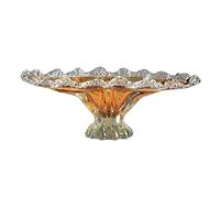 Piatto da frutta creativo Ciotola for frutta in vetro cristallo o ciotola decorativa con piedistallo for decorazioni da tavolo, for in for bancone della cucina centrotavola for fattoria, 16,5 pollici