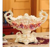 Piatto da frutta in ceramica, Piatto da frutta di lusso in stile europeo, set di tre pezzi in ceramica, creativo, moderno, for la decorazione del tavolo da caffè del soggiorno di casa