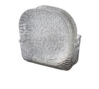 Piatto Da Frutta In Vetro Trasparente 8 Pezzi Con Supporto per Frutta | Piatti snack con motivo ghiacciaio, piccoli piatti da antipasto for ossa, frutta, dessert(One size White)