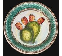 Piatto da parete Ceramica Artistica di Caltagirone dipinto a mano Fichi d'India