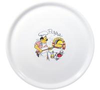 Piatto da pizza tradizionale in porcellana, bianco, diametro 31 cm - set da 6