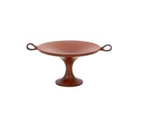 Piatto da Portata di Frutta Piatto da frutta color caffè Zen Piatto da frutta retrò in legno massello Doppio vassoio for le orecchie Piatto decorativo for ristorante Piatto for gioielli for la casa Pi