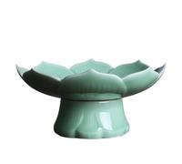 Piatto da Portata di Frutta Piatto da frutta diviso in ceramica Piatto da frutta Celadon con piede alto con piatto tributo al tempio buddista dell'acqua di scarico Piatti di Frutta(B)