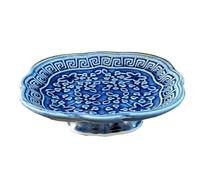 Piatto da Portata di Frutta Piatto da frutta piccolo in ceramica con piede alto Piatto da tè cinese Piatto da frutta for ristorante Piatto da antipasto for feste Piatti di Frutta