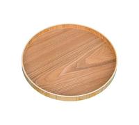 Piatto da Portata di Frutta Piatto di legno rotondo in legno massello color legno Vassoio for tazza d'acqua Piatto da tè in legno for uso domestico Piatto di verdure Piatto di frutta Stile europeo Pia