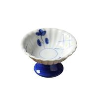 Piatto da Portata di Frutta Vassoio da tè con piede alto dipinto a mano Vassoio di frutta in ceramica con piede alto for uso domestico Vassoio for conservare caramelle di frutta secca Piatti di Frutta