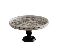 Piatto da Portata di Frutta Vassoio retrò con piede alto Vassoio di frutta rotondo for uso domestico Vassoio di stoccaggio for soggiorno Vassoio di frutta in ceramica Vassoio for torta for feste Piatt