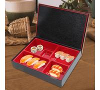 Piatto da portata giapponese Bento Box Vassoio da portata per snack rosso e nero