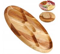 Piatto da portata KADAX, piatto girevole in legno naturale, legno di frassino