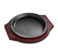 Piatto da portata per bistecca in ghisa, piatto spesso teppanyaki, piatto da barbecue coreano, piatto da bistecca fritta, piastra barbecue in ghisa, piatto da bistecca occidentale, 28 cm