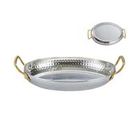 Piatto da portata | Piatti da cena con manici, vassoio resistente al calore per cucinare a casa carne frutti di mare servire antipasti display ristorante