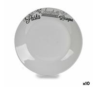 Piatto da pranzo 136900A 136900A Bianco Nero Porcellana Stampa Pasta Ø 24,4 c