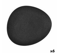 Piatto da pranzo Bidasoa Fosil Nero Ceramica Ovale 28 x 24,8 x 2,5 cm [6 Unit