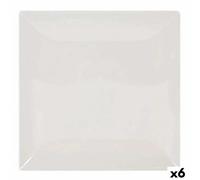 Piatto da pranzo La Mediterránea Elite Gres Avorio 26,5 x 26,5 x 2,5 cm [6 Un