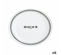 Piatto da pranzo Luminarc Friends Time Bistr Bianco/Nero Vetro Ø 30 cm Carne