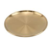 Piatto da pranzo piatto in acciaio inossidabile piatti dorati rotondi vassoio in stile europeo porta da cucina utensili da cucina stoccaggio per torta bistecca di bistecca gioielli 23 cm