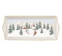 Piatto Da Servire CHALET Cabina Invernale 35x15cm Porcellana In GB Easy Life