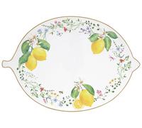 Piatto Da Servire FLEURS ET CITRONS Ovale A Forma Di Limone 30x21,5cm Easy Life