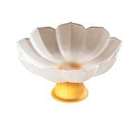 Piatto da tè a forma di loto, vassoio delicato per tavolino da caffè, moderno, in vetro, per servire frutta, snack (giallo)
