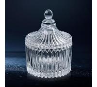 Piatto Dappen per unghie acriliche, piatto grande per monomero con coperchio, tazza in vetro trasparente, 85 ml, Ideale per liquido acrilico, polvere, smalto gel e detergente per pennelli (Cristallo)