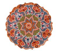 Piatto Decorativo Ø30xh3 cm in Ceramica Arancione