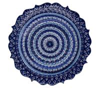 Piatto Decorativo Ø30xh3 cm in Ceramica Blu