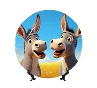 Piatto decorativo con stampa di un divertente asino di campagna per soggiorno, sala da pranzo, tavolo, ufficio, decorazione da parete - 10 pollici