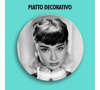 PIATTO DECORATIVO DECORATIVE PLATE AUDREY HEPBURN 3 DIVA MITO STYLE FILM ARREDO