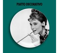 PIATTO DECORATIVO DECORATIVE PLATE AUDREY HEPBURN 4 DIVA MITO STYLE CINEMA FOTO