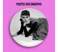 PIATTO DECORATIVO DECORATIVE PLATE AUDREY HEPBURN FILM STAR STYLE MITO ARREDO