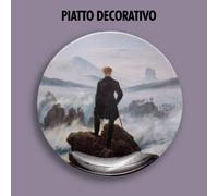 PIATTO DECORATIVO DECORATIVE PLATE Caspar Friedrich Viandante sul mare di nebbia