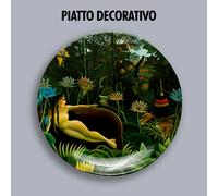 PIATTO DECORATIVO DECORATIVE PLATE Henri Rousseau Il sogno leone piante Arte