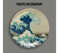 PIATTO DECORATIVO DECORATIVE PLATE LA GRANDE ONDA DI KANAGAWA Katsushika Hokusa