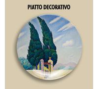 PIATTO DECORATIVO DECORATIVE PLATE Paul Signac I due cipressi natura alberi Arte