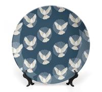 Piatto decorativo in ceramica con piastra decorativa in porcellana con motivo colomba stampato con espositore per la decorazione della parete domestica, Stile:, 10inch