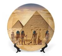 Piatto decorativo in ceramica, piatto decorativo in porcellana, piatto personalizzato in ceramica degli antichi egizi, piatto con espositore, piatti da esposizione per l'arredamento della casa