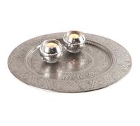 Piatto Decorativo Orientale Vassoio Decorativo Manar Argento